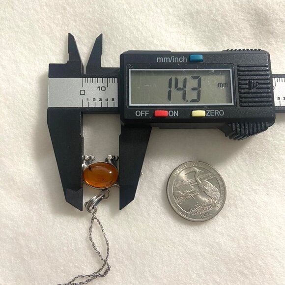 Sterling Silver 925 Puppy Dog Hound Dog Baltic Amber Pendant Necklace 18" Chain - Picture 14 of 16